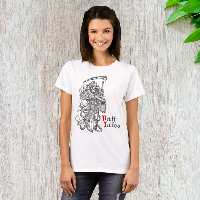 Dödstatuering Grim Reaper Skelett T Shirt (Skapare uppladdad)