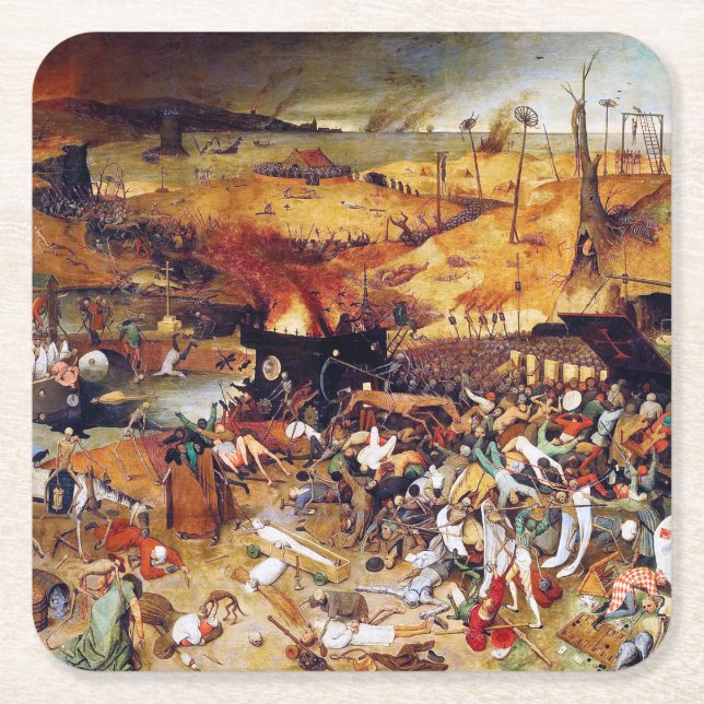 Dödstriumfen, Pieter Bruegel Underlägg Papper Kvadrat (Framsidan)