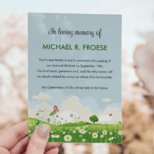 Dödsvarning för daisy Foadow Photo Inbjudningar