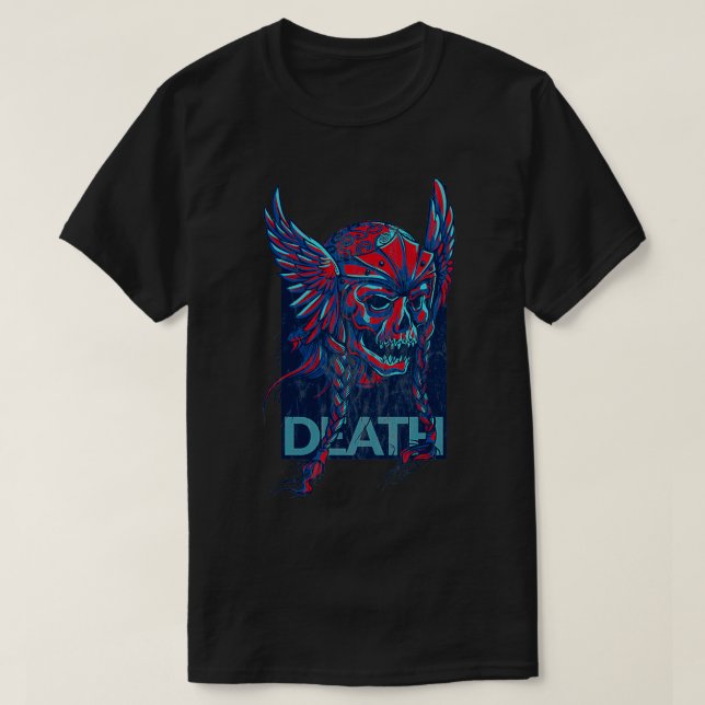 DÖDSVIL VIKING SKULL DJÄVULEN T SHIRT (Design framsida)