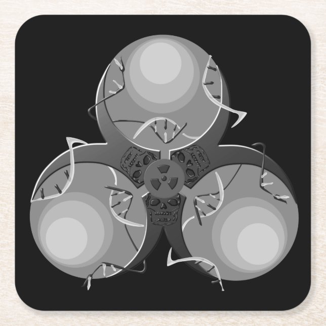 Dödsvirus Biohazard Underlägg Papper Kvadrat (Framsidan)