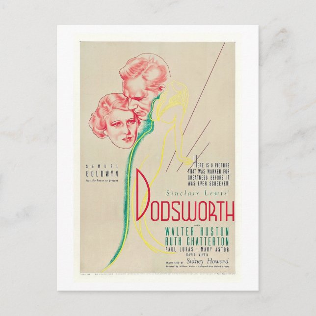 Dodsworth, Film, Movie, Advertising Vykort (Framsida)