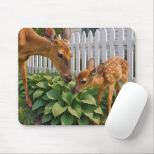 Doe and Fawn Eating Hosta Musmatta