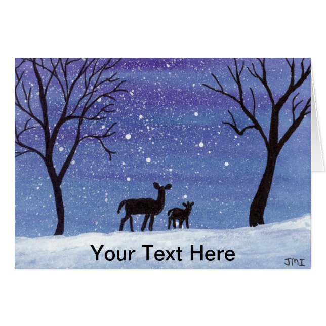 Doe and Fawn Hälsningskort (Framsidan Horizontal)