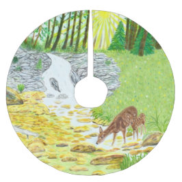 Doe and Fawn Julgransmatta Borstad Polyester