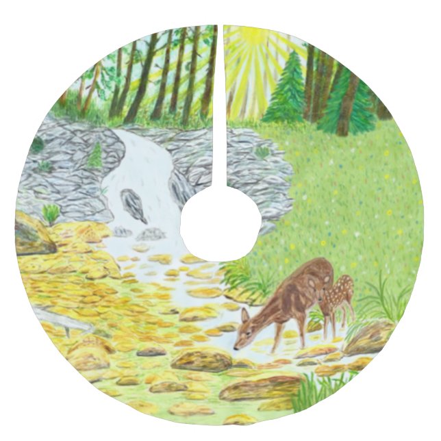 Doe and Fawn Julgransmatta Borstad Polyester (Framsidan)