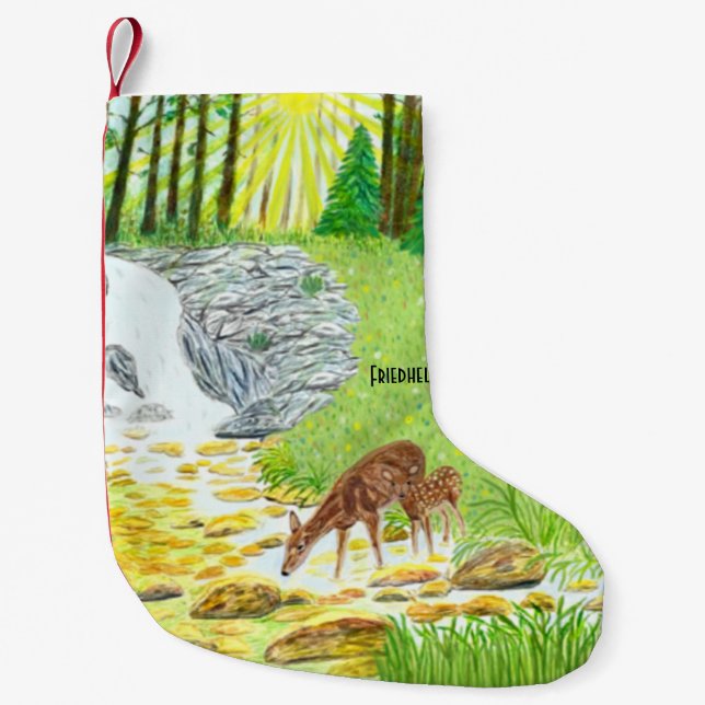 Doe and Fawn Liten Julstrumpa (Framsidan)