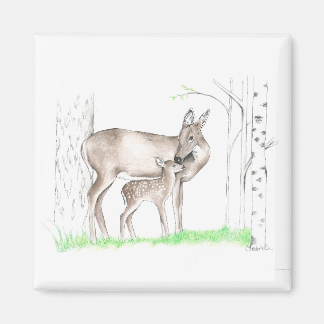 Doe and Fawn Magnet (Framsidan)