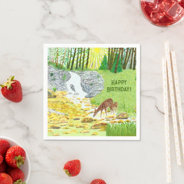 Doe and Fawn Pappersservett (Insitu)