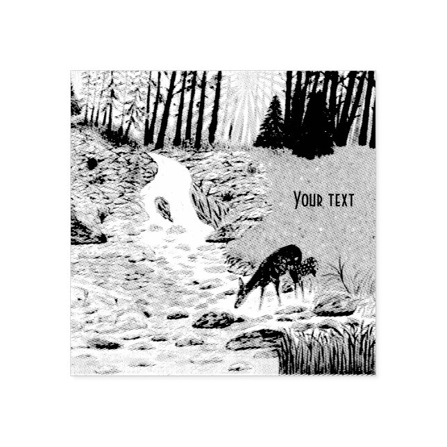 Doe and Fawn Stämpel (Tryck)