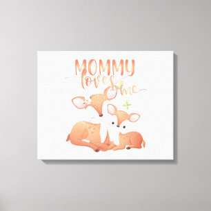 Doe Hjort och Fawn Mamma Kärlek me Canvastryck