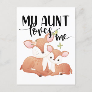 Doe och Fawn My Moster Kärlek me Vykort