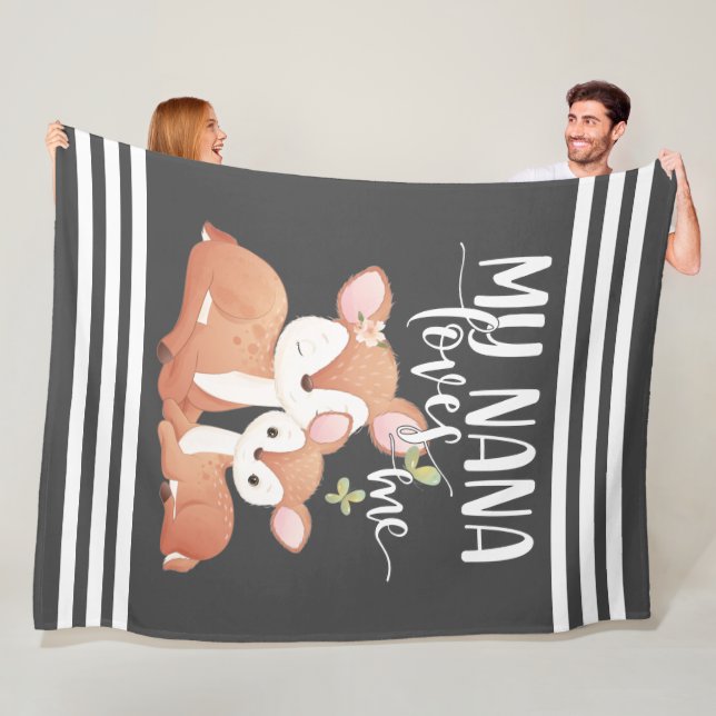 Doe och Fawn My Nana Kärlek Me Fleecefilt (På plats)