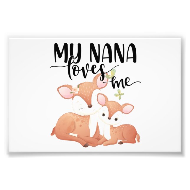 Doe och Fawn My Nana Kärlek Me Fototryck (Framsidan)