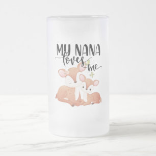 Doe och Fawn My Nana Kärlek Me Frostat Ölglas
