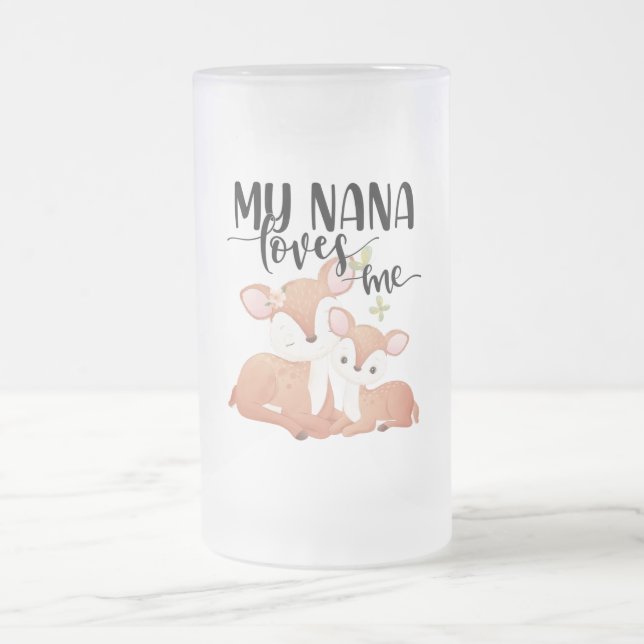 Doe och Fawn My Nana Kärlek Me Frostat Ölglas (Center)