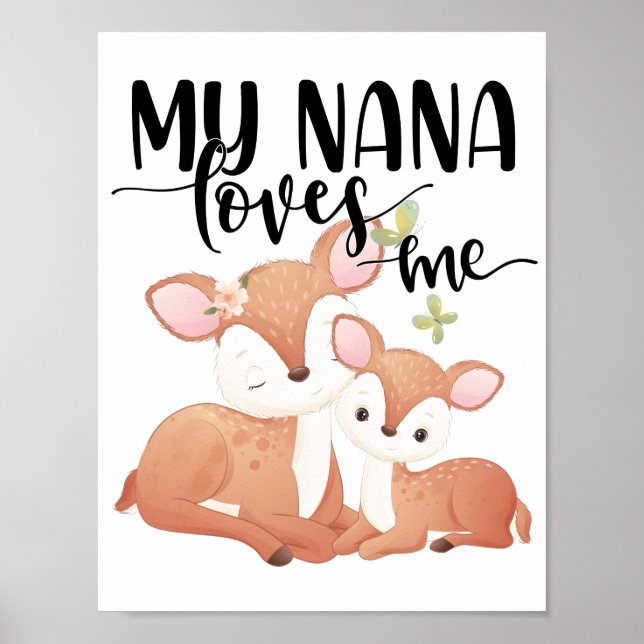 Doe och Fawn My Nana Kärlek Me Poster (Framsidan)