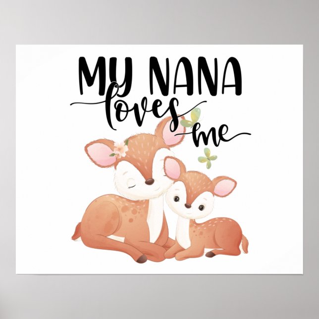 Doe och Fawn My Nana Kärlek Me Poster (Framsidan)