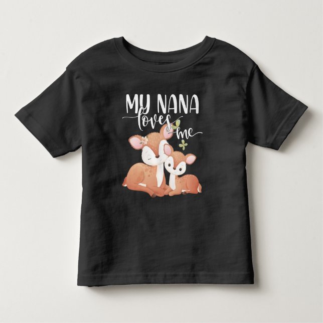 Doe och Fawn My Nana Kärlek Me T Shirt (Framsida)