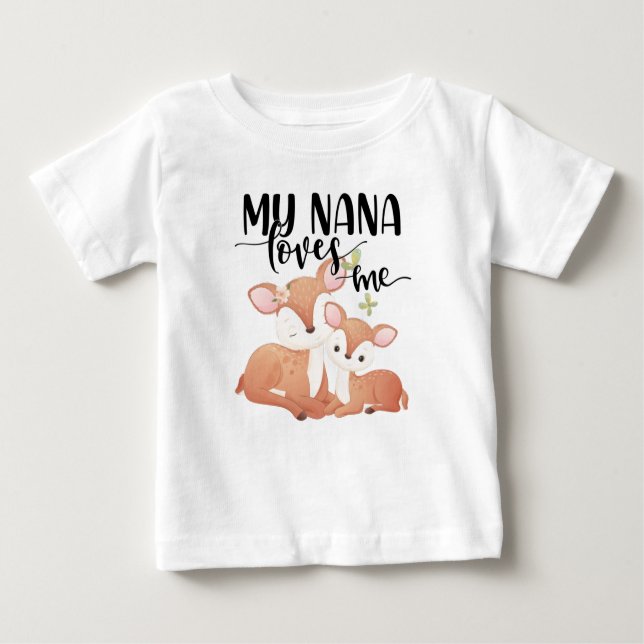 Doe och Fawn My Nana Kärlek Me T Shirt (Framsida)