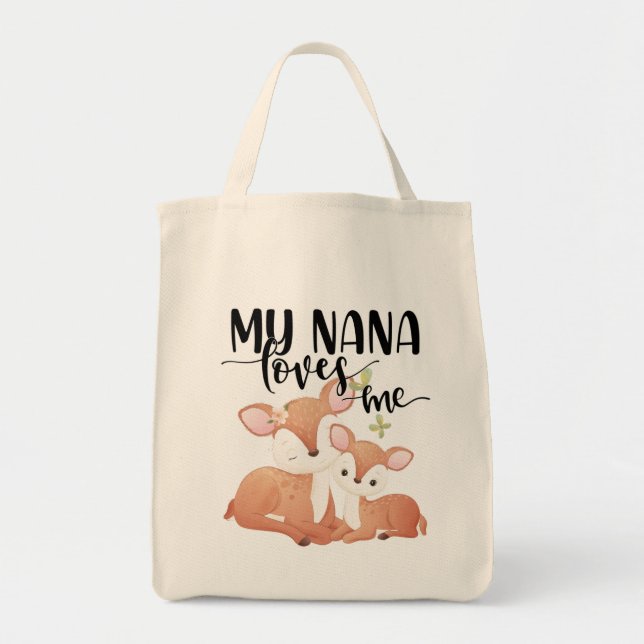 Doe och Fawn My Nana Kärlek Me Tygkasse (Framsidan)