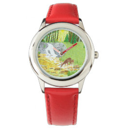 Doe och Fawn Stainless Steel Red Kids Watch Armbandsur