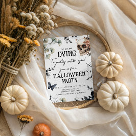 Döende för att festa - Botaniskt dödskalle Hallowe Inbjudningar