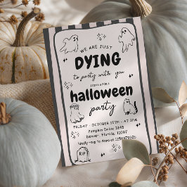 Döende för att festa med dig söt spökhalloween inbjudningar