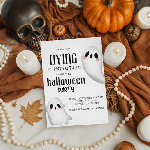 Döende för att festa med dig söt spökhalloween inbjudningar
