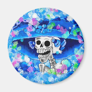 Döende Skeleton-kvinnor i Blue Bonnet på Blue Magnet