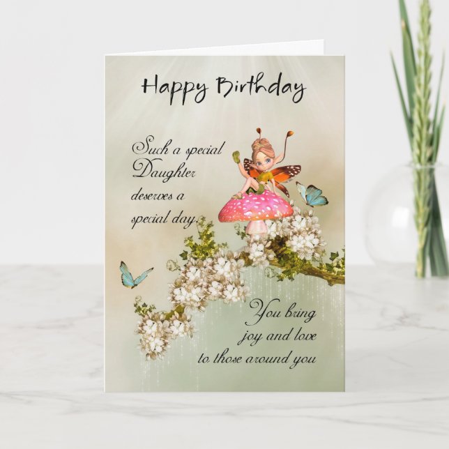 Doft Fairy Birday Card med Blommar Kort (Framsida)