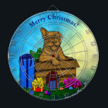 Doft i A-boxen, God jul Darttavla<br><div class="desc">Lucky Little Hund i Giftbox,  God jul! ~~~ Puppy in A Box ,  God jul ~ färgpenna teckning by Krisi ArtKSZP ~~ Store Category >>>> Hund - Hund >> Puppy in A Box God jul</div>