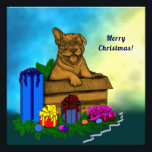 Doft i A-boxen, God jul Fototryck<br><div class="desc">Lucky Little Hund i Giftbox,  God jul! ~~~ Puppy in A Box ,  God jul ~ färgpenna teckning by Krisi ArtKSZP ~~ Store Category >>>> Hund - Hund >> Puppy in A Box God jul</div>