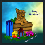 Doft i A-boxen, God jul Fototryck<br><div class="desc">Lucky Little Hund i Giftbox,  God jul! ~~~ Puppy in A Box ,  God jul ~ färgpenna teckning by Krisi ArtKSZP ~~ Store Category >>>> Hund - Hund >> Puppy in A Box God jul</div>