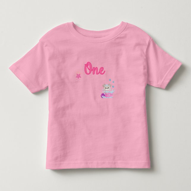 Doft i bath Ett år gammal flicka Småbarn T Shirt (Framsida)
