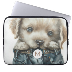 Doft i Jeans Art Monogram Laptop sleeve