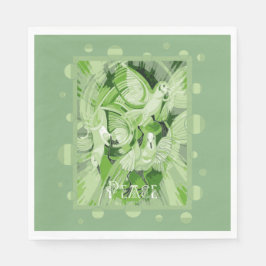 Doft med keltisk fredstext i Grönt toner Pappersservett