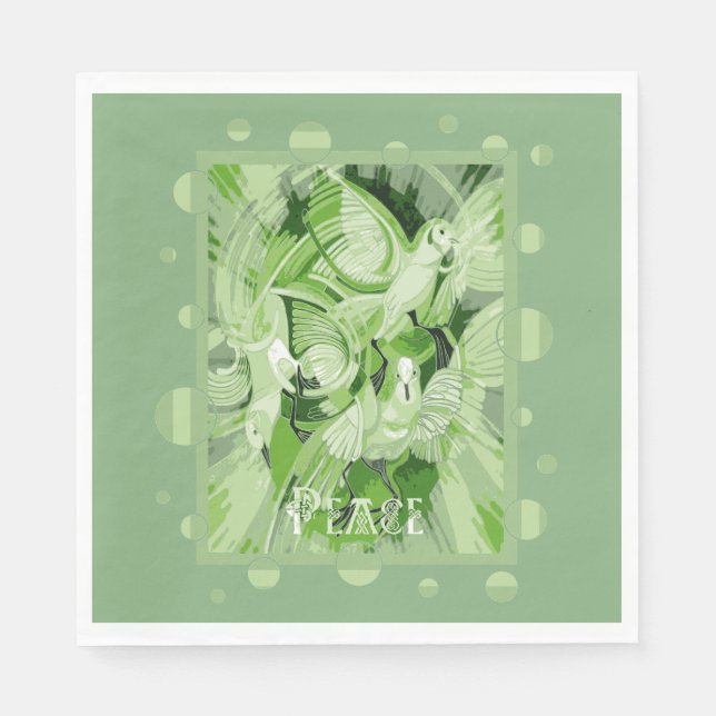 Doft med keltisk fredstext i Grönt toner Pappersservett (Framsidan)