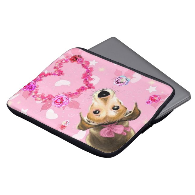 Doft med Rosa band - Kärlek Laptop Fodral (Framsida topp)