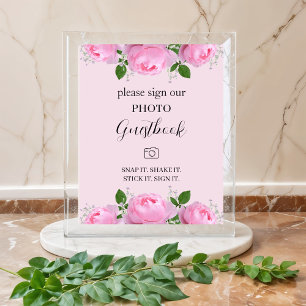 Doftande rosa rosor, fotogästbok poster