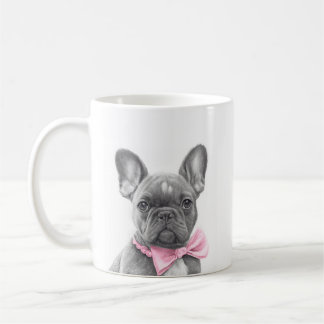 Doftdockor med fransk med rosa båge kaffemugg