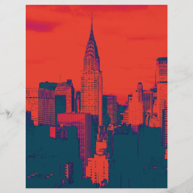 Doften Red Retro Stil Pop Art New York City (Framsida)