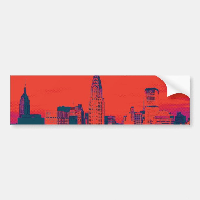 Doften Red Retro Stil Pop Art New York City Bildekal (Framsidan)