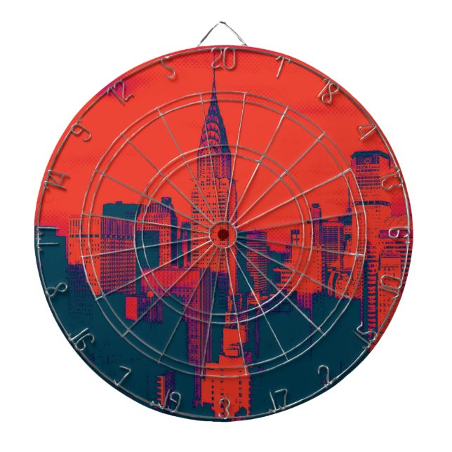 Doften Red Retro Stil Pop Art New York City Darttavla (Framsidan)