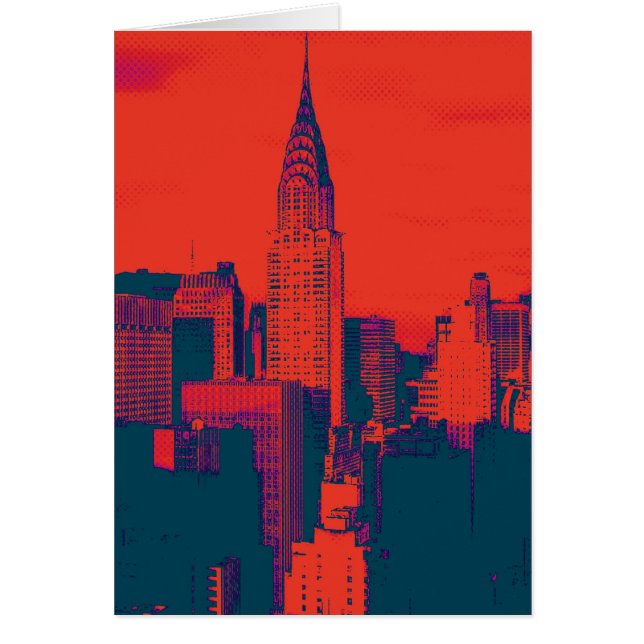 Doften Red Retro Stil Pop Art New York City Hälsningskort (Framsidan)