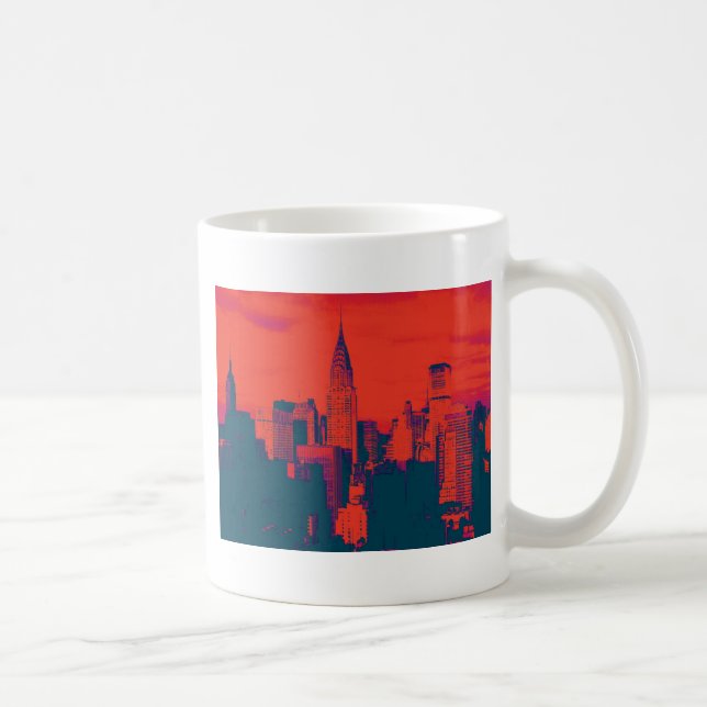 Doften Red Retro Stil Pop Art New York City Kaffemugg (Höger)