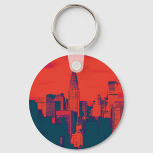 Doften Red Retro Stil Pop Art New York City Nyckelring