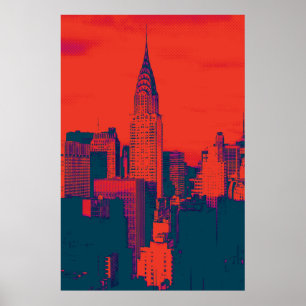 Doften Red Retro Stil Pop Art New York City Poster