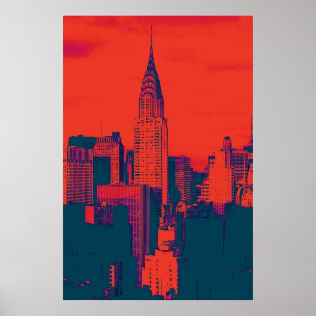 Doften Red Retro Stil Pop Art New York City Poster (Framsidan)