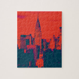 Doften Red Retro Stil Pop Art New York City Pussel
